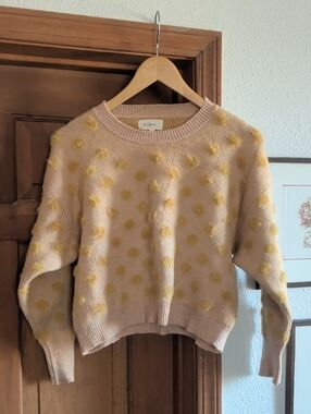Boheme Pink & Yellow Polka Dot Knit Sweater
